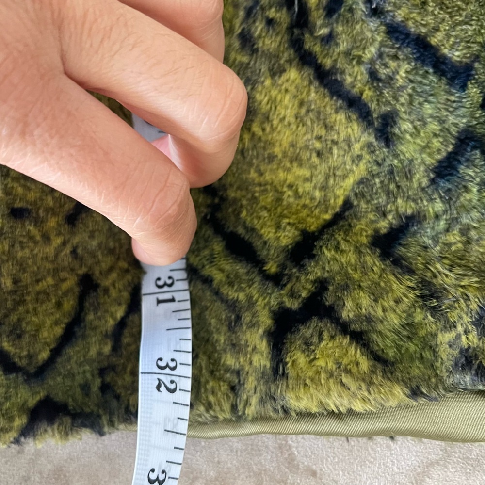Versace Jeans Couture Olive Snake Print Faux Fur Coat - Picture 7 of 10